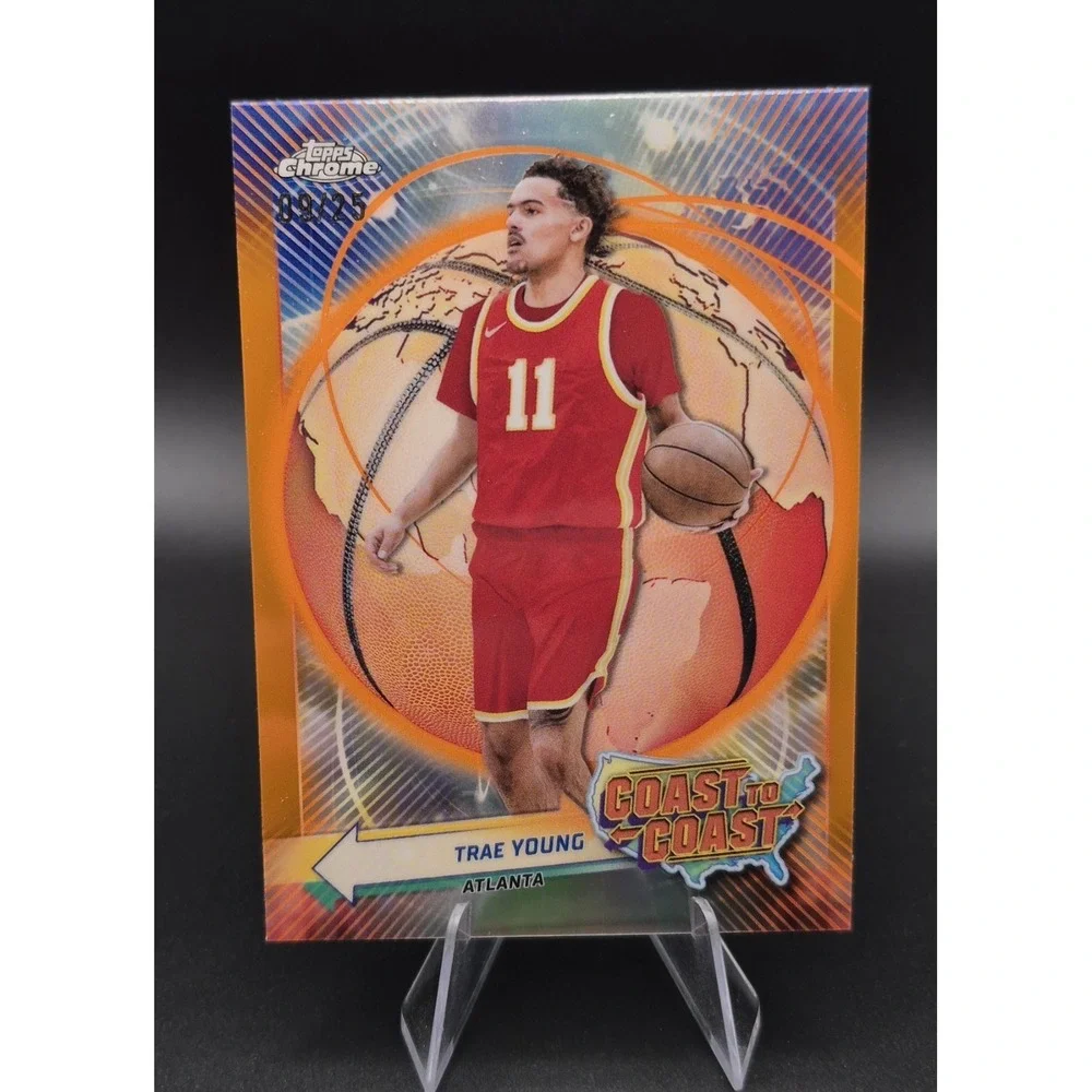 2023-24 Topps Chrome Trae Young #CC-1 Coast to Coast Orange /25 Atlanta Hawks SP